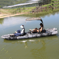 Kayak tandem modulaire à double siège de 14,9 pieds, 3 sections, pour 2 personnes, avec pédales et moteur électrique, idéal pour la pêche