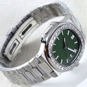Montre personnalisée avec logo, mouvement automatique NH35, montres mécaniques pour hommes, bracelet de luxe, cadran serti de diamants, étanche - Product Image 5
