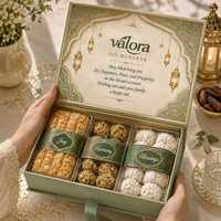 Boîtes cadeaux de luxe personnalisées avec logo, de qualité alimentaire, écologiques, magnétiques, pour dattes et chocolats de l'Aïd Ramadan, avec ruban