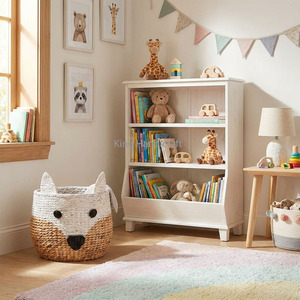 New Arrival White Arctic <b>Fox</b> Woven Floor Storage Bin Water Hyacinth Storage Baskets for Kid Room from Vietnam Cheap Price - Product Image 4