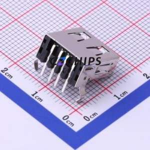 USB-DIP-04F-S1-B1-Y3 USB Connector Bent Lead Through Hole Connector Type-A USB 2.0 Female Right Angle Insert - Product Image 2