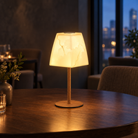 Lampe de table LED moderne à motif marbre, avec capteur tactile, gradation progressive, 3 CCT, sans fil, rechargeable, pour salle à manger et chevet, ambiance lumineuse