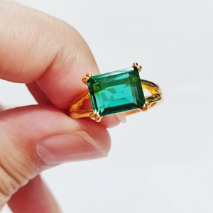 Anillo de Joyería de Oro para Compromiso y Boda para Mujer, Chapado en Oro de 14K y 18K, Anillos de Compromiso de Oro Blanco con Moissanita - Product Image 5