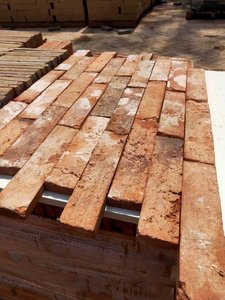Chapa de ladrillo de arcilla fina para revestimiento de pared, hecha a mano, antigua, reciclada, roja - Product Image 6