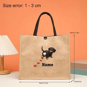 Bolso de Lino con Estilo Divertido y Novedoso, Bolso de Compras, Bolso de Almacenamiento, Bolso de Hombro de Gran Capacidad, Personalizado y Moderno - Product Image 4
