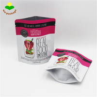 Op maat gedrukte, voedselveilige zakken met hersluitbare ritssluiting voor smoothies, gedroogd fruit en snoep - PET/VMPET/PE