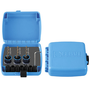 Juego de Brocas Avellanadoras Fervi de 2.75, 3.25 y 3.50 mm para Perforación de Madera - Product Image 1