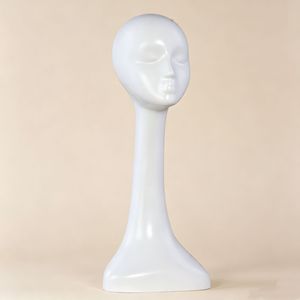 Cabeza de maniquí para pelucas, exhibidor de medio cuerpo para sombreros y bufandas, estética de alta gama, soporte abstracto estilo cisne europeo/americano, de plástico. - Product Image 6