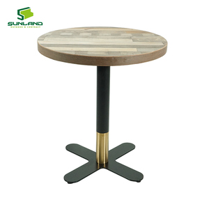 Socle de table moderne en métal, piétement croisé, finition noir et or, <span class=keywords><strong>pieds</strong></span> réglables, durable, facile à nettoyer, écologique, table de restaurant d'intérieur - Product Image 4