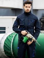 Vêtements de travail pour atelier de réparation automobile en sergé de polycoton, résistants aux taches, durables et personnalisables : veste et pantalon