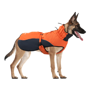 Abrigo para mascotas de tela de poliéster OEM ODM 100%, abrigo Cálido impermeable para perros grandes en naranja para deportes al aire libre, uso informal para invierno - Product Image 3