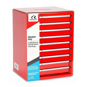 Armoire à tiroirs Fami Master Key Comfort, 9 tiroirs, 714x726x1000 mm, rouge rubis RAL3003, rangement d'outils - Product Image 2