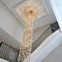 Grand lustre en verre BGST avec branches, éclairage LED suspendu pour hall d'hôtel, villas, finition dorée, forme d'arbre