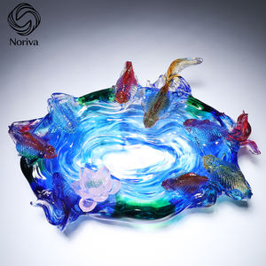 Trung quốc pha lê thủy tinh Fortune bát sen cá điêu khắc thủ công thịnh vượng trang trí nội thất may mắn quyến rũ cho nhà văn phòng - Product Image 2