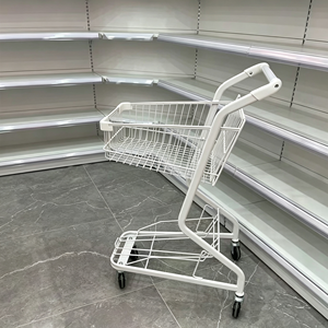 Chariot de supermarché robuste 340L en treillis métallique grande capacité avec roues pivotantes silencieuses pour usage en magasin de détail et kit d'installation - Product Image 2
