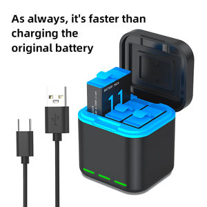 Chargeur de batterie à 3 emplacements pour caméra d'action professionnelle pour Gopro Hero 9 10 11 Type C 2.4A chargeur de batterie à Charge rapide rapide MAMEN - Product Image 3