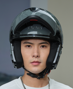 Casco Moto Modulare Ribaltabile Nuovo di Zecca, in ABS ad Alta Densità, Certificato DOT <span class=keywords><strong>con</strong></span> Visiera Parasole Interna e Luce Posteriore a LED (Opzionale) - Product Image 5