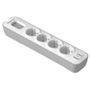 Regleta de Enchufes Serie NOVA para Uso Doméstico y en Dormitorios, Estándar Europeo 16A 4000W, con Interruptor de Sobrecarga, Protector contra Sobretensiones y Carcasa Ignífuga - Product Image 1