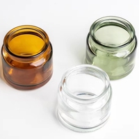 Vente en gros 100ml 200ml bocal à bougie en verre transparent avec bouchon en liège bocal à bougie vert côté droit ambre arc-en-ciel bocal à bougie
