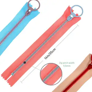 Buy Zipper 5# Resin Color Matching Bright Small Fresh rubber plastic Zipper for Jacket