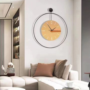 Modern Minimalist Wall Clock Circle Black <b>Frame</b> Electric Decorative Art For Living Room Entryway - Product Image 5