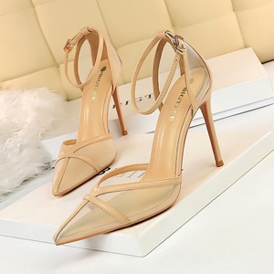 Nuove Scarpe da Sposa con Tacco <span class=keywords><strong>a</strong></span> <span class=keywords><strong>Spillo</strong></span> 10cm in Rete Bianche Rosa Dolci con Cinturino alla Caviglia <span class=keywords><strong>a</strong></span> Punta Taglia 34-43 - Product Image 2