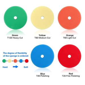 Tampon de polissage en éponge <span class=keywords><strong>blanche</strong></span> pour un polissage en une seule étape et une coupe légère, adapté aux polisseuses à double <span class=keywords><strong>action</strong></span> et rotatives, entretien automobile - Product Image 4