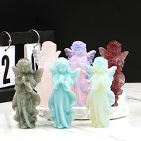 Vente en gros Anges en cristal de quartz sculptés sur pierre de cristal pour la décoration de la maison