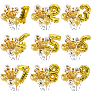 Ensemble de ballons numériques en film d'aluminium pour anniversaire, bébé, enfant, couronne, décoration de scène de mariage, arrangement de ballons - Product Image 2