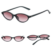 Lunettes de soleil DL, monture en plastique de petite taille, ovale, style œil de chat, tendance