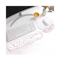 Tapis de bureau en gel de silicone transparent avec repose-poignet, couleur et design personnalisables, tapis de souris pour jeux, pour la maison et le bureau