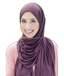 도매 세련되고 부드러운 경량 라인 석 모슬린 여성 hijab 스카프