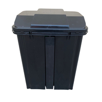 Poubelle à roulettes en plastique pour école publique Carden de 35 L, poubelle à déchets en plastique avec pédale
