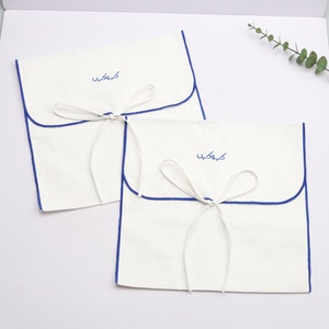 <span class=keywords><strong>Pochette</strong></span> enveloppe en sergé de coton blanc écologique, sac à main, sac de rangement anti-poussière, <span class=keywords><strong>pochette</strong></span> de luxe en coton à rabat - Product Image 5