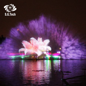 2025 pantalla de agua multicolor flotante grande para exteriores personalizada DMX película láser cortina fuente proyección corona de agua - Product Image 4