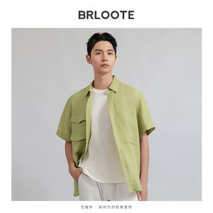 Camicia <span class=keywords><strong>Giacca</strong></span> Casual Oversize da <span class=keywords><strong>Uomo</strong></span> in <span class=keywords><strong>Lino</strong></span>/Cotone Traspirante Personalizzata ODM per Primavera ed Estate - Product Image 3