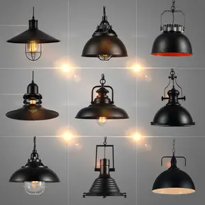 Europäischen Stil Eisen Esszimmer Retro Lampe Loft E27 Birne Industrielle Beleuchtung Kronleuchter Vintage Anhänger Licht