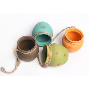 <span class=keywords><strong>Mini</strong></span> Chanvre Corde Succulentes Fleur Pot De Fleurs Suspendu <span class=keywords><strong>Bassin</strong></span> Panier Suspendu Antique Céramique Personnalité Créative Fleur Affichage - Product Image 5