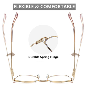 耐久性のある女性用ブルーライトカットキャットアイブルーアイブロウステンレスゴールドアセテートフレーム2026処方箋対応メガネ光学フレーム - Product Image 3