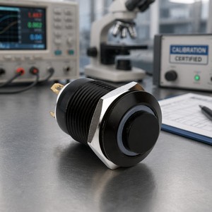 12mm Push Button <strong>Switch</strong> Momentary 3V 5V Blue Red Green Led SPST 12mm 1/2" Mounting Hole Black Aluminum Oxide Metal Push <strong>Switch</strong> - Product Image 3