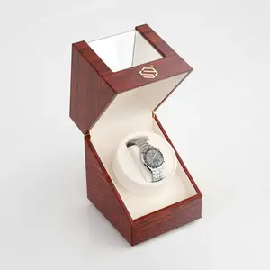 Caja enrolladora de reloj de madera para hombre, accesorio personalizado de lujo con acabado lacado pintado