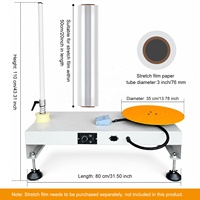 Machine d'emballage électrique pour film étirable avec distributeur de table et plateau tournant pour cartons, emballages plastiques, palettes et bois