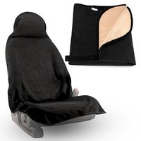 Housse de siège de voiture à double couche avec points antidérapants en silicone, housse de siège en microfibre imperméable avec bande élastique au dos