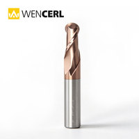 WENCERL Fraise à queue sphérique en carbure monobloc HRC60 toutes tailles 4 mm 8 mm, 2 ou 4 dents, pour usinage CNC