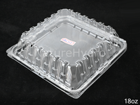 Boîte en plastique transparente pour myrtilles de 18 oz, boîte à clapet transparente en plastique pour l'emballage des fruits