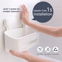 Ventouse solide de style moderne sans perçage étagère de panier de douche en plastique amovible coin pratique pour les hôtels salles de bains
