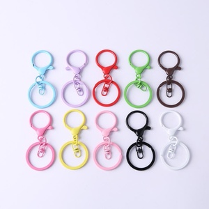 Lobster Claw Clasps Keychain Hook With Swivel Trigger Clip and Flat Split Ring Doll Toy Hanging Buckle Keychain