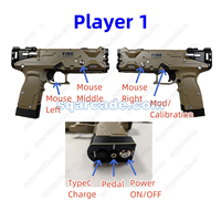 Pistolet lumineux sans fil Fire Phoenix AimLightGun 2.4G avec vidéo performante, même caméra que la manette Wii avec recul électromagnétique