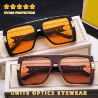 Fabricant chinois de lunettes de soleil OEM, dernières tendances de la mode, lunettes de soleil de luxe surdimensionnées à monture carrée plate pour hommes et femmes