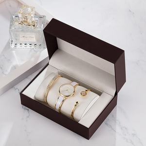 <span class=keywords><strong>Montre</strong></span> et bracelets en <span class=keywords><strong>plaqué</strong></span> <span class=keywords><strong>or</strong></span> rose pour femmes, ensemble cadeau parfait pour dame - Product Image 2